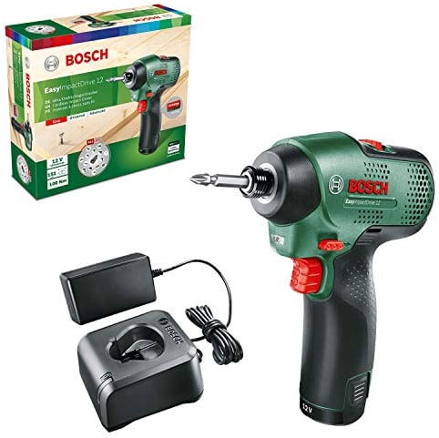 Bosch Cordless Impact Driver - EasyImpactDrive 12 (1 Battery, 12 V System, in a Cardboard Box)
