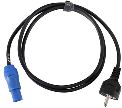 Pronomic Stage EUPP-1.5 Netzkabel - Kabel zur Stromversorgung - Für Aktiv-Lautsprecher und Scheinwerfer - Schuko-Stecker auf Powercon-kompatibler Stecker - Farbe: Schwarz - Länge: 1,5 m