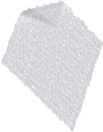SilverRack Duschmatte rutschfest 53x53 cm (transparent Kiesel Steinoptik) - Antirutschmatte Dusche BPA frei - Badematte rutschfest & maschinenwaschbar - Duscheinlage rutschfest & schimmelfest