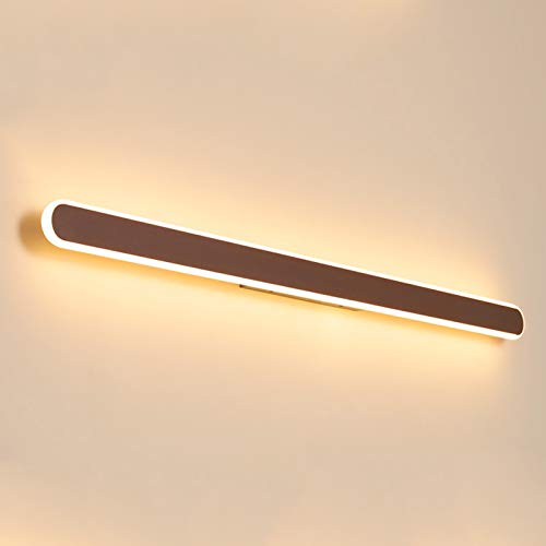 HKLY LED Spiegelleuchte Bad Braun mit 3 Farbtemperaturen, Badezimmer Spiegellampe Moderne mit Acryl Lampenschirm, IP44 Badlampe Wandleuchte Innen, Metall Schrankleuchte für Schlafzimmer,120cm/47w
