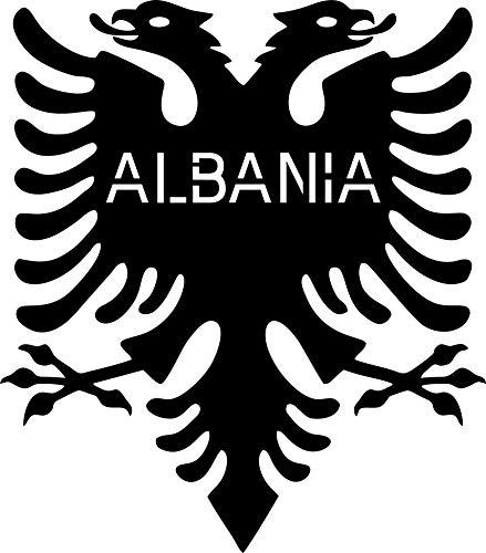 LEON FOLIEN Wandschild Albanische Doppeladler Holz Deko Albania in Schwarz für Wohnzimmer Schlafzimmer Geschenk