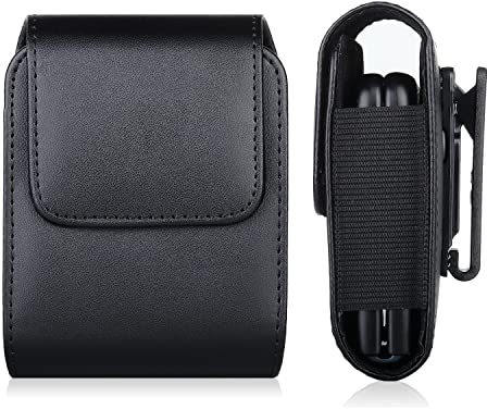 Flip Mobile Phone Holster Faux Leather Swivel Belt Clip Pouch Holder Case for Samsung Galaxy Z Flip 6/5 / 4/3, Motorola Razr+ 2023 Motorola RAZR 60 50 40 Ultra