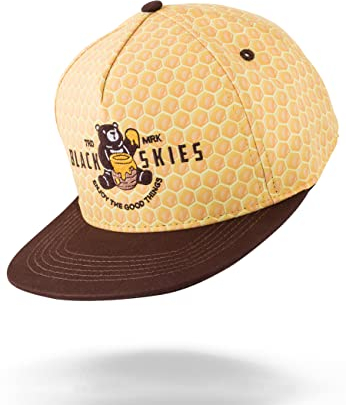 Blackskies® Good Things Inc. Vol. III Snapback Cap | Damen Herren Baseball Mütze Kappe Basecap Gold Schwarz Wabe Gold Honig Bär Biene