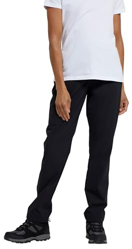 Mountain Warehouse Explorer Womens Trousers - UV Protection Ladies Bottoms, Lightweight, Shrink & Fade Proof, Multiple Pockets - Spring Summer, Outdoors Black (Regular Length) 8