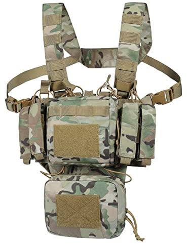 VISMIX Taktisches Brust-Rig, verstellbare und abnehmbare Brust-Rig-Molle-Militär-Brusttasche mit Magazintasche