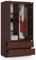 BDW Kleiderschränk 2 Türen, 4 Einlegeböden, Kleiderständer, 2 Schubladen, Mehrzweckschrank, Schubladenschrank, Garderobenschrank für Schlafzimmer, Wohnräume, 180x90x51cm, Venga