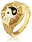 BCughia Gold Ring, Herren Ringe Kleiner Finger Edelstahl Yin und Yang Siegelring Valentinstag Geburtstags Geschenke Herren Größe 67 (21.3)