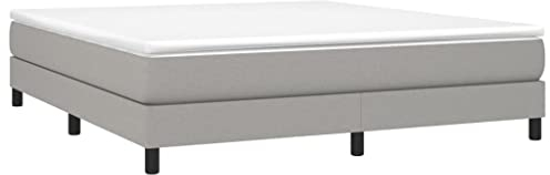 vidaXL Bettgestell, Polsterbett Bett für Schlafzimmer, Bettrahmen mit Lattenrost, Schlafzimmerbett Doppelbett, Hellgrau 160x200cm Stoff