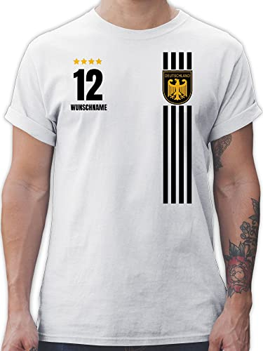 T-Shirt Herren - 2026 Fussball WM Fanartikel - Deutschland Germany Trikot Style - 5XL - Weiß - Deutschland-t-Shirt em Tshirt 2024 fußball deutsche Shirt deutschlandshirt fußball-Fanartikel