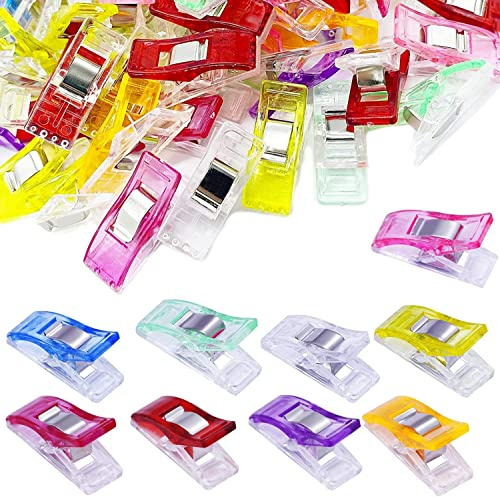 Lot de 30 pinces à coudre de qualité supérieure pour outils d'artisanat, pinces en plastique de couleurs assorties pour travaux manuels, pinces à coudre, pinces à coudre, accessoires de couture