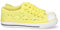 shoes&blues.es 73367-Zapatilla Plana para Mujer, Comoda, Estilo Bamba, con Material Bordado y Calado, Transpirable, y Cierre de Cordones. Talla 39 Amarillo