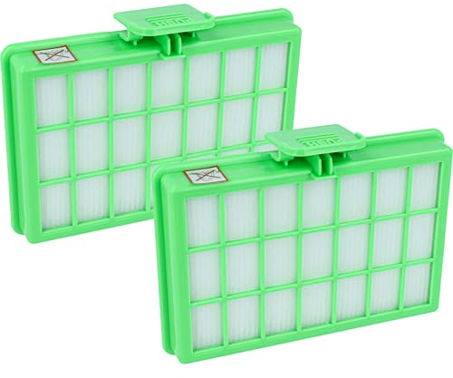 vhbw 2x Staubsaugerfilter kompatibel mit Rowenta Power Space RO214501 | RO2321EA, RO2323EA, RO2325EA, RO2335EA Staubsauger - HEPA-Filter Grün Weiß