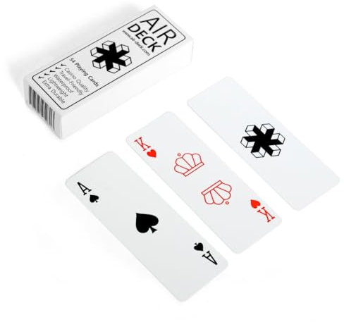 Air Deck - Leichte und kompakte Spielkarten für die Reise - 54 Karten, Kartenspiel Urlaub, Kartendeck (Minimal White)