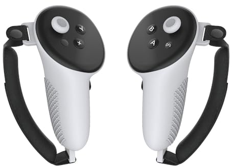 AZURAOKEY Sil-Griff-Abung, Schutzhülle for Meta Qut 3 Controller-Griffe, 1 r TPU-Controller-Schutz, Links + rechts Zeichen, Controller-Griff-Abung t Riemen, stoßft