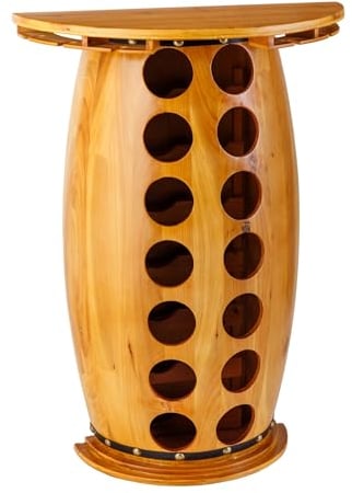 riess-ambiente.de Massives Weinregal Bodega 84cm Natur Pinienholz Weinfass Barschrank für 14 Flaschen