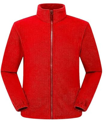 CHEMAGLIETTE! Felpa Pile Zip Intera Uomo - Maglia Tuta Felpata Poliestere Micropile, Felpe da Lavoro Maglie Senza Cappuccio Tinta Unita, Giacca Fleece Jacket