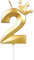 Yiran Gold 2nd Birthday Candles with Crown,3inch Giant Number 2 Candle, 2nd Birthday Candle for Cake,Happy Birthday Candle,Cake Candles Cake Topper Decorations for Girls Boys Birthday Party Supplier