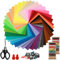 Nelxsene 40 Farben Filz Bunte Filzplatten 20 x 30 cm Bastelfilz mit Schere Stickgarn Nadeln insgesamt 10 Bastelfilz Zubehör Felt Fabric Filzplatten Bunter Filzstoff zum DIY Handwerk Nähen Projekte