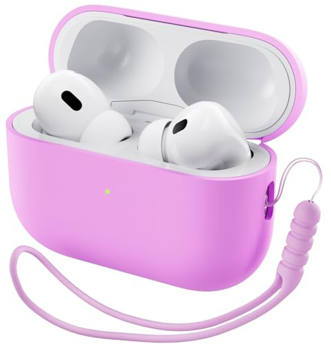 ORNARTO für AirPods Pro 2 Hülle Silikon mit Lanyard - Kirschblüten Rosa | Premium Flüssigsilikon, robuster PC-Kern, mit Lanyard, stoß- und kratzfest, große Farbauswahl
