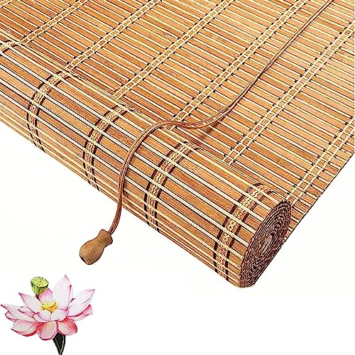 GeRRiT Retro Bambus Rollo, 50-300cm Breit, 100-280cm Lang Fenster Rollo aus Bambus für Innen, bambusjalousien Rollläden Mit Haken, für Fenster und Türen, Anpassbar, WxH: 150X100CM