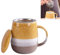 Xfeyaqlo Tazza Tisana 400ml con Filtro, Infusore e Coperchio - Ceramica per Uso Quotidiano (Giallo)