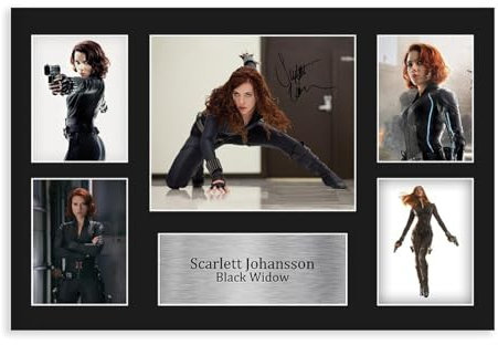 Hndeial Scarlett Johansson Autogramm auf Leinwand, Poster, Wandkunst, Dekordruck, Bild, Gemälde für Wohnzimmer, Schlafzimmer, Dekoration, ungerahmt, 30 x 45 cm