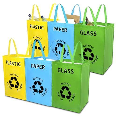 Altglas Sammelbehälter, 6 Pcs Leergut Sammelbehälter, Recycling System, Mülltrennsystem 3fach, Pfandflaschen Aufbewahrung, Altpapier Sammler, Wasserdichte Abfallbehälter, Sammelbehälter Zur Abfall