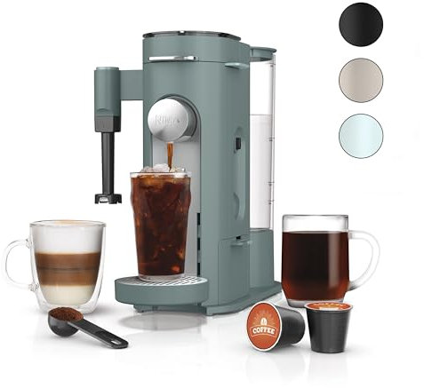 Ninja Pods & Grounds Specialty - Cafetera de una sola reserva, compatible con cápsulas K-Cup y espumador de leche integrado, 6 onzas de taza a 24 onzas. Tamaños de taza de viaje, cafetera helada,