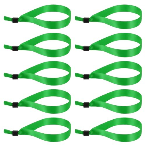 PATIKIL 100 Piezas Pulseras de Tela Desechables Ajustables para Eventos Bandas de Muñeca Verde