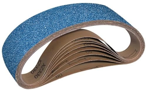 Shineboc Nastri Abrasivi 100 x 915 mm, 10 Pezzi Nastro Abrasivo 40/60/80/120/240/400 Grane Carta Abrasiva per Levigatrice a Nastro per Lucidare Metallo, Legno