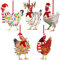 Weihnachtsbaumschmuck Huhn mit Schal, Holz Weihnachtsanhänger Huhn mit Schal Weihnachtsbaum Anhänger Lustiges Huhn Figur Weihnachtsschmuck Garten Balkon Tür Fensterbaum