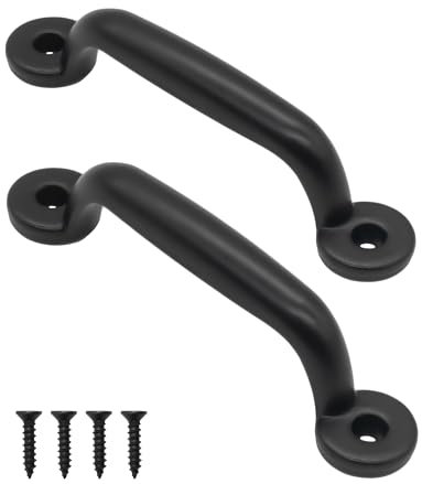 Fuxxer® 2 tiradores de cajones antiguos, diseño clásico, armarios y cofres, 89 x 22 mm, color negro