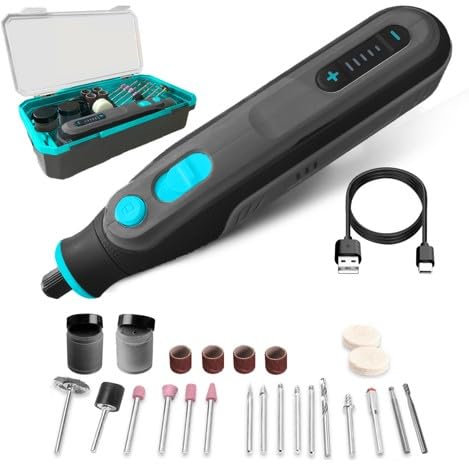 BlueMars 4V Cordless Rotary Multi Tool Set, 5-Speed Rotary Tool Kit with 101 Accessories, Type-C Charging Electric Rotary Tool for Engraving, Sanding, Polishing, Drilling, Grinding, DIY Crafts