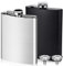 Yolistar Petacas de Alcohol 2 Piezas, Licorera portátil con Embudo, 8oz/220ml Petaca de Acero Inoxidable,Petaca de viaje,Whisky Portátil Flask para Escalada, Camping, Barbacoa,Fiesta(Plata y negro)