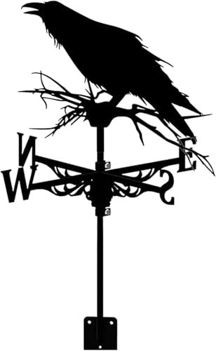 Ruiseawing Girouette Animaux Oiseaux Girouette Métal Girouette Vintage Indicateur De Direction du Vent avec Anti，E