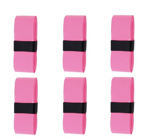 HJDJBD 6 Stück Rosa Griffband Badmintonschläger,Tennis,Badminton,Griffbänder, Tennisschläger,Grip,Tape,Selbstklebend,Anti-Rutsch,Racket,Soft,Tapes,Rutschfestes,Overgrip für Badminton,Squash Schläger