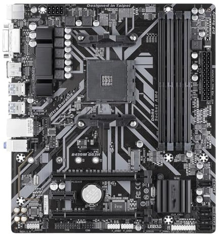 QWEOWW Placa Madre Fit For Gigabyte GA-B450M DS3H for AMD AM4 Ryzen 3/5/7/9 1.º, 2.º, 3.º Athlon USB3.1 HDMI M.2 B450 Micro-ATX