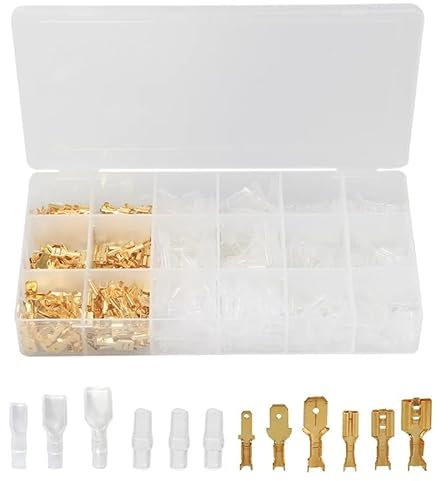 FOPURE 600PCS Assortment 2.8/4.8/6.3mm Female/Male Spade Connectors Insulated Electrical Wire Crimp Terminals Set