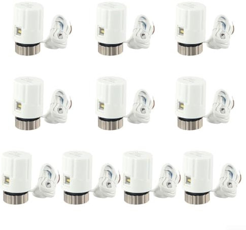 10 Stück Thermoantrieb für Fußbodenheizung M30 x 1.5mm Heizkreisverteiler Stellantrieb Stromlos Offen 230V