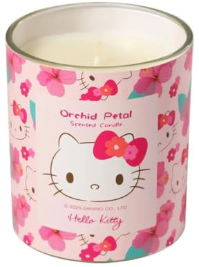 Hello Kitty Scented Candle – 213g 1-Wick Decorative Candle – Fruity, Floral & Bakery-Inspired Scents –35 Hours Long Burning Time - Candles Gifts for Women (Orchid Petal)