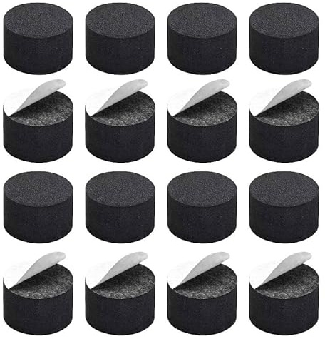 16 Pcs Single Sided Speaker Isolation Feet Pads, 30x15mm Non Slip EVA Foam Shock Absorption Base for Subwoofer, Amplifier, Home Theater Sound System, Black