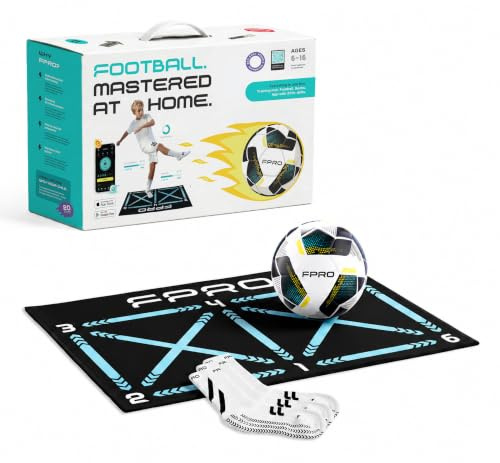 FPRO Fußball-Trainingsmatte – Professionelles Ballkontroll-Trainingssystem mit App – Verbessert Ballannahme, Dribbling & Koordination zu Hause