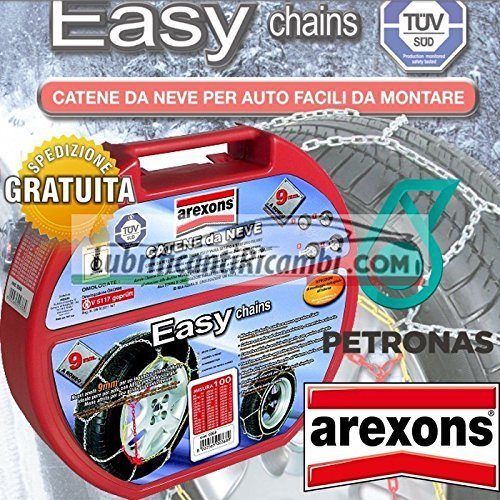 Arexons Petronas Schneeketten Auto 9 mm, Easy-Zulassung TÜV und GS ONORM – Größe 110