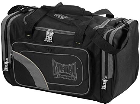METAL BOXE Mixte Mb030 Sac de Sport, Noir/Gris/Jaune, M EU