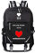 WANHONGYUE Undertale Spiel Cosplay Rucksack Schultasche Laptop Backpack mit USB-Ladeanschluss Schwarz / 6