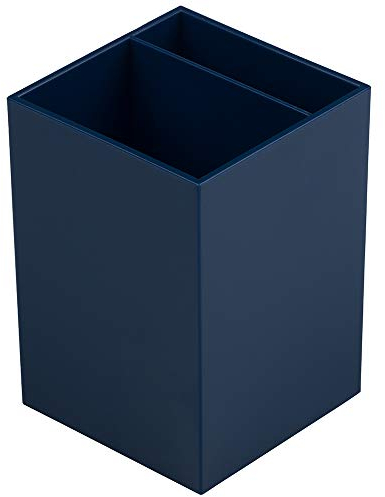 JAM Paper Plastic Pen Holder - Navy Blue - Desktop Pencil Cup Sold Individually