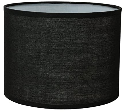 Lampenschirm Stoff Ersatz für Tischlampe mit E14 Aufnahme Ø17cm H13cm Schwarz Ersatzschirm Tischleuchte
