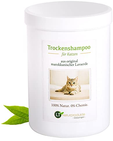 Trockenshampoo für Katzen - mit original marokkanischer Lavaerde | Vegan und Bio | zur chemiefreien Fellpflege | 1 kg