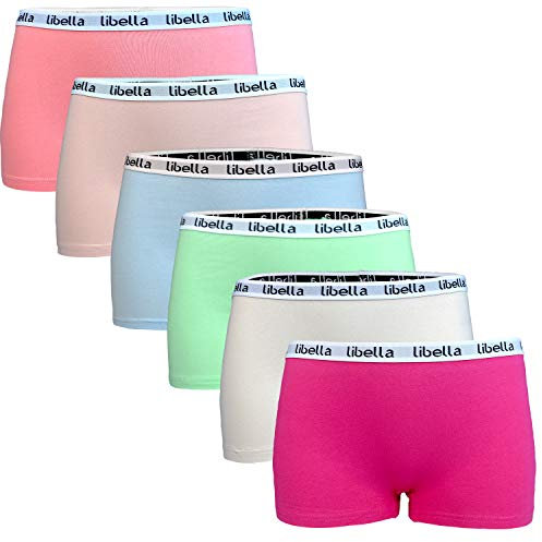 Libella® Panties Boxershorts Damen 6er Pack Hipsters Unterhose Unterwäsche Set Baumwolle Hipster Damen Höschen Unterwäsche Frauen,Atmungsaktiv Bequeme Unterwäsche Mehrpack 3429UN3-M-6