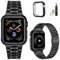 MioHHR Kompatibel mit Apple Watch Armband 42 mm 44 mm 45 mm, Massives Edelstahl-Metallarmband für iWatch Series 9 8 7 6 5 4 3 2 1 SE(Schwarz)
